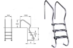 Flexinox Easy Access Zwembadtrap 3-treden AISI 316 -Hayward Winkel flexinox easy access zwembadtrap 3 treden aisi 316 2