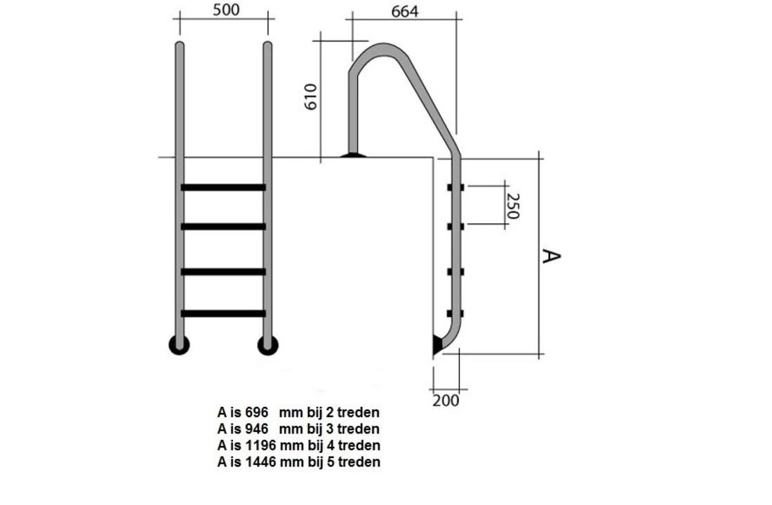 Flexinox Wijd Model Zwembadtrap 3-treden AISI-316 3 Flexinox Wijd Model Zwembadtrap 3-treden AISI-316 - Afbeelding 3