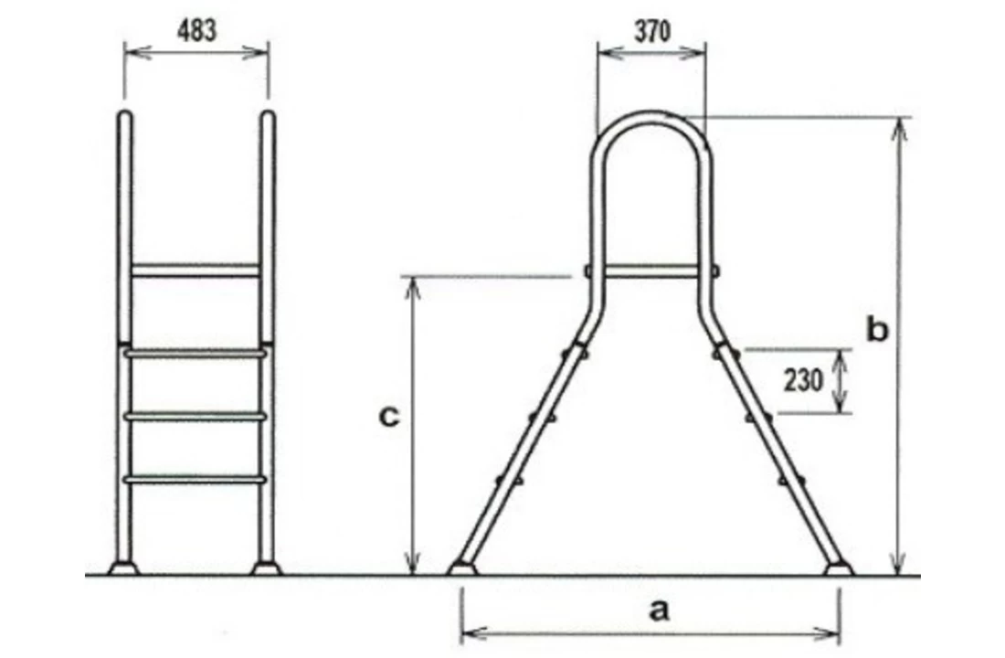 Flexinox Zwembadtrap A-Frame 1 + 5 Treden AISI 304 2 Flexinox Zwembadtrap A-Frame 1 + 5 Treden AISI 304 - Afbeelding 2
